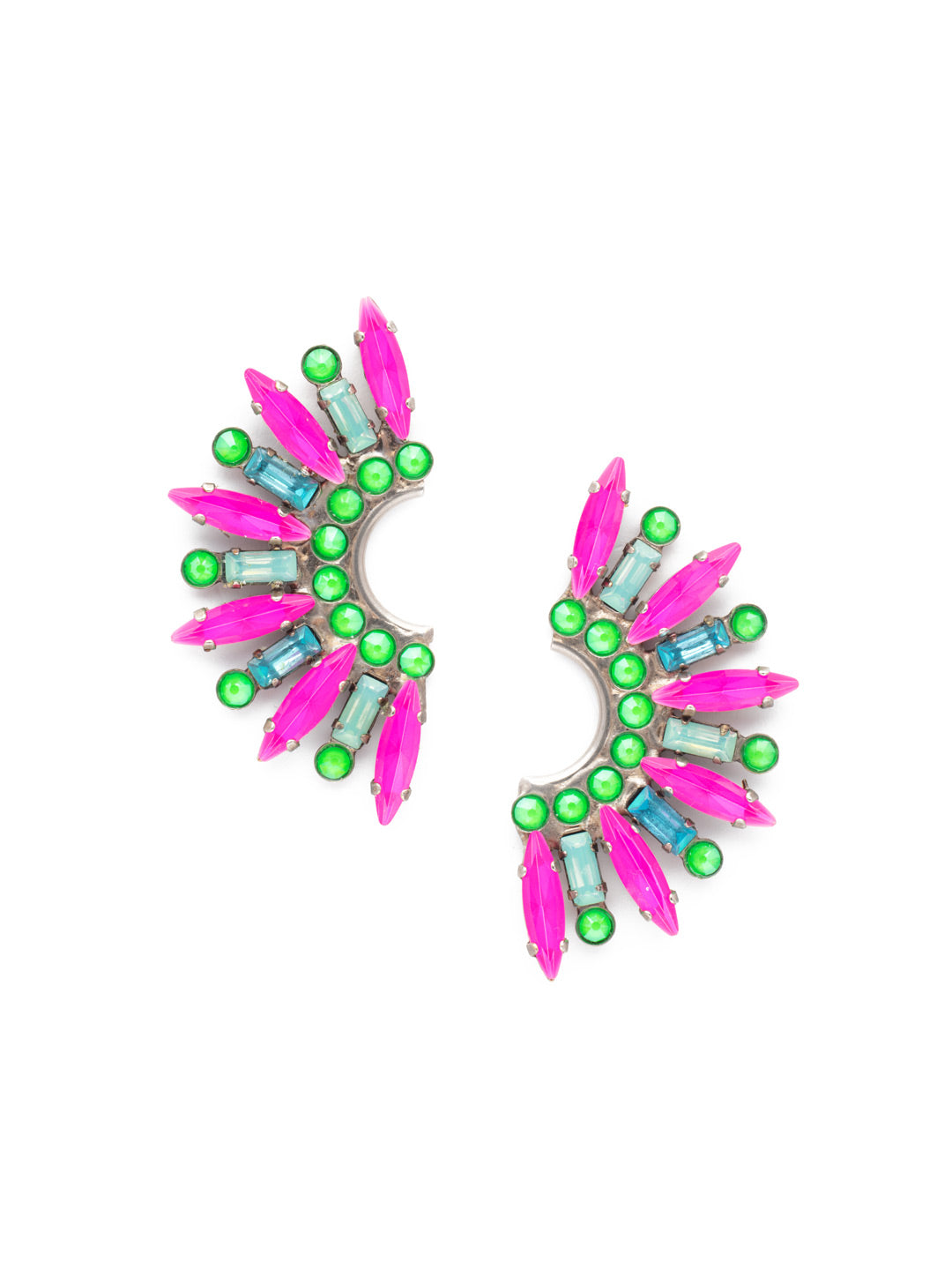 Esmeray Statement Earring - ESP41ASWDW - <p>This will catch everyone's eye! With a tribal inspired design, these statement earrings have a beautiful crystal pattern. From Sorrelli's Wild Watermelon collection in our Antique Silver-tone finish.</p>