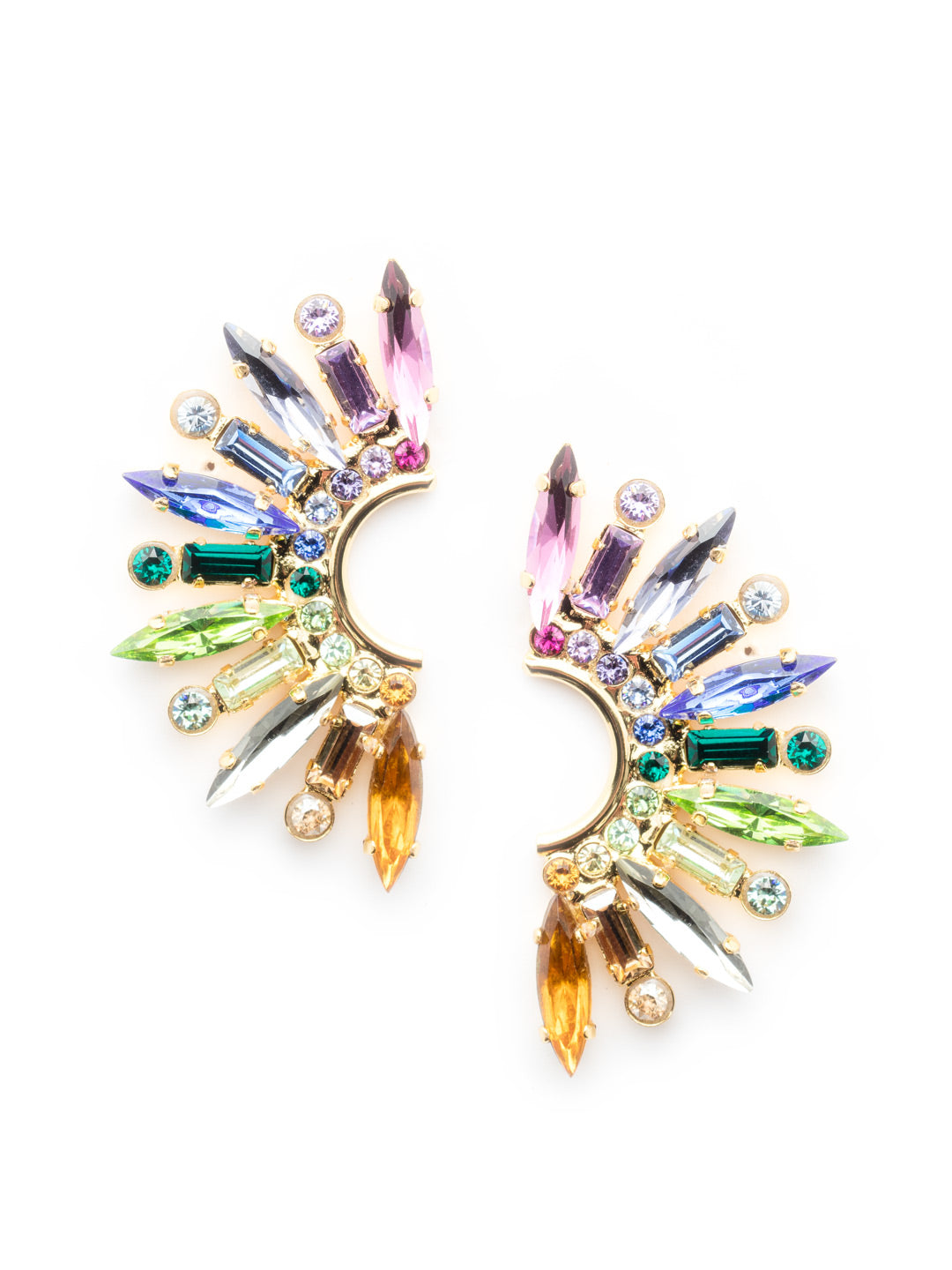 Esmeray Statement Earring - ESP41BGPRI - <p>This will catch everyone's eye! With a tribal inspired design, these statement earrings have a beautiful crystal pattern. From Sorrelli's Prism collection in our Bright Gold-tone finish.</p>