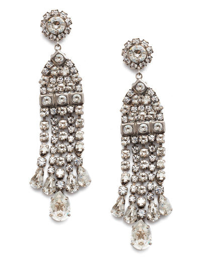 Mila Statement Earrings - ESP6ASSSH - <p>The Mila Statement Earring has a classic chandelier look layered in round and teardrop crystals. From Sorrelli's Silver Shade collection in our Antique Silver-tone finish.</p>