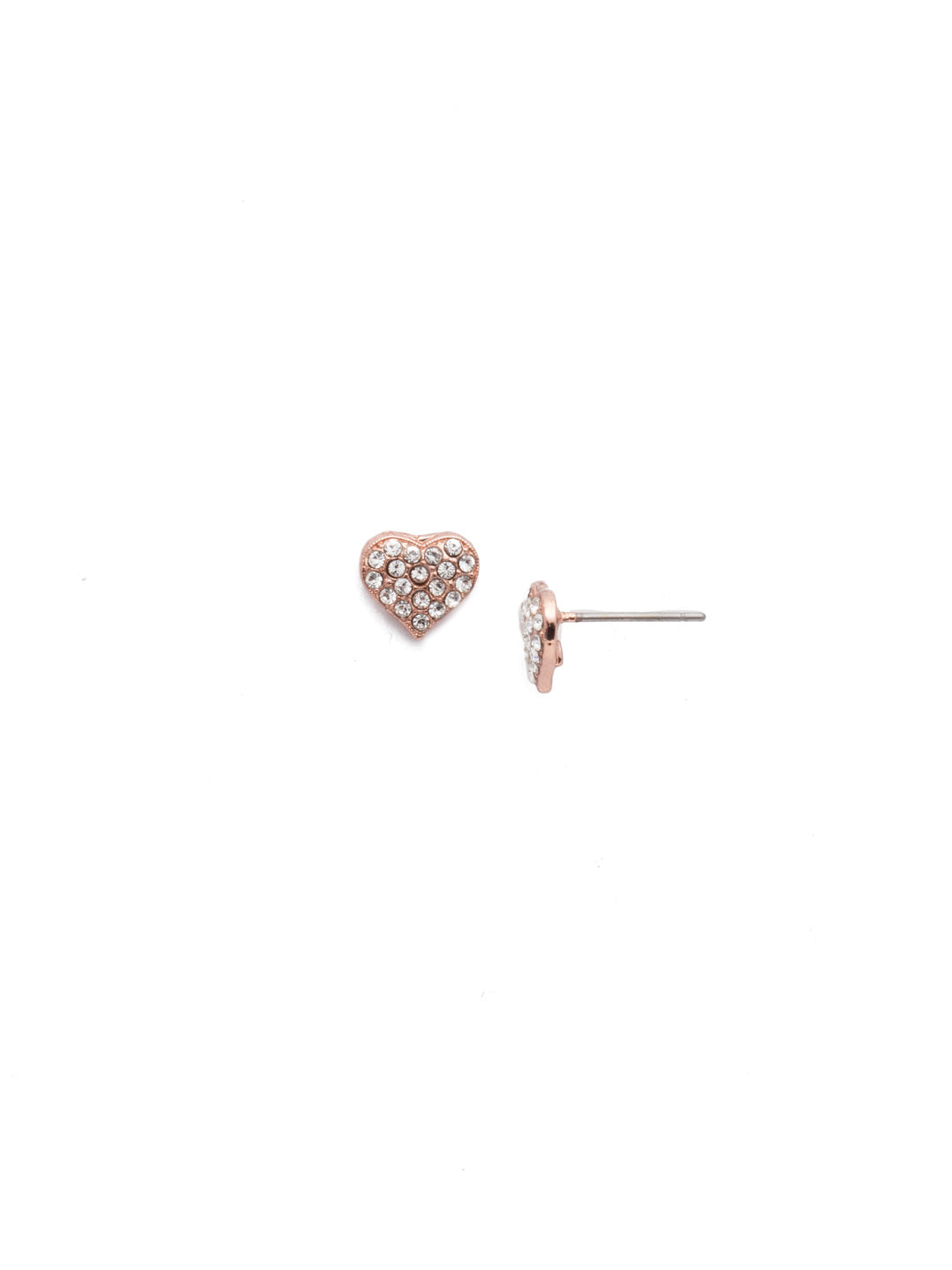 Mini Pave Heart Stud Earrings - ESP72RGCRY - <p>Heart shaped studs adorned with crystals. From Sorrelli's Crystal collection in our Rose Gold-tone finish.</p>