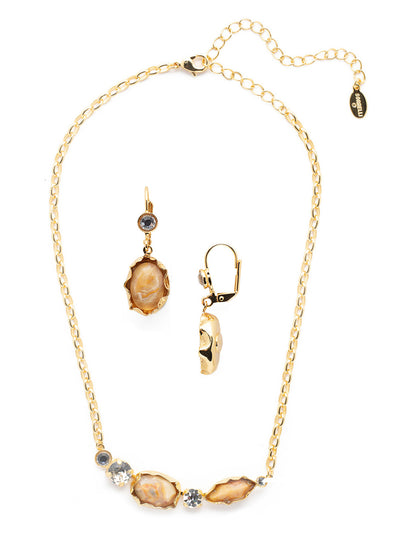 Savannah Necklace/Earring Gift Set - GCT112BGIND - <p>The Savannah Gift Set has a variety of stones and create to create a unique necklace and dangle earring set. From Sorrelli's Industrial collection in our Bright Gold-tone finish.</p>