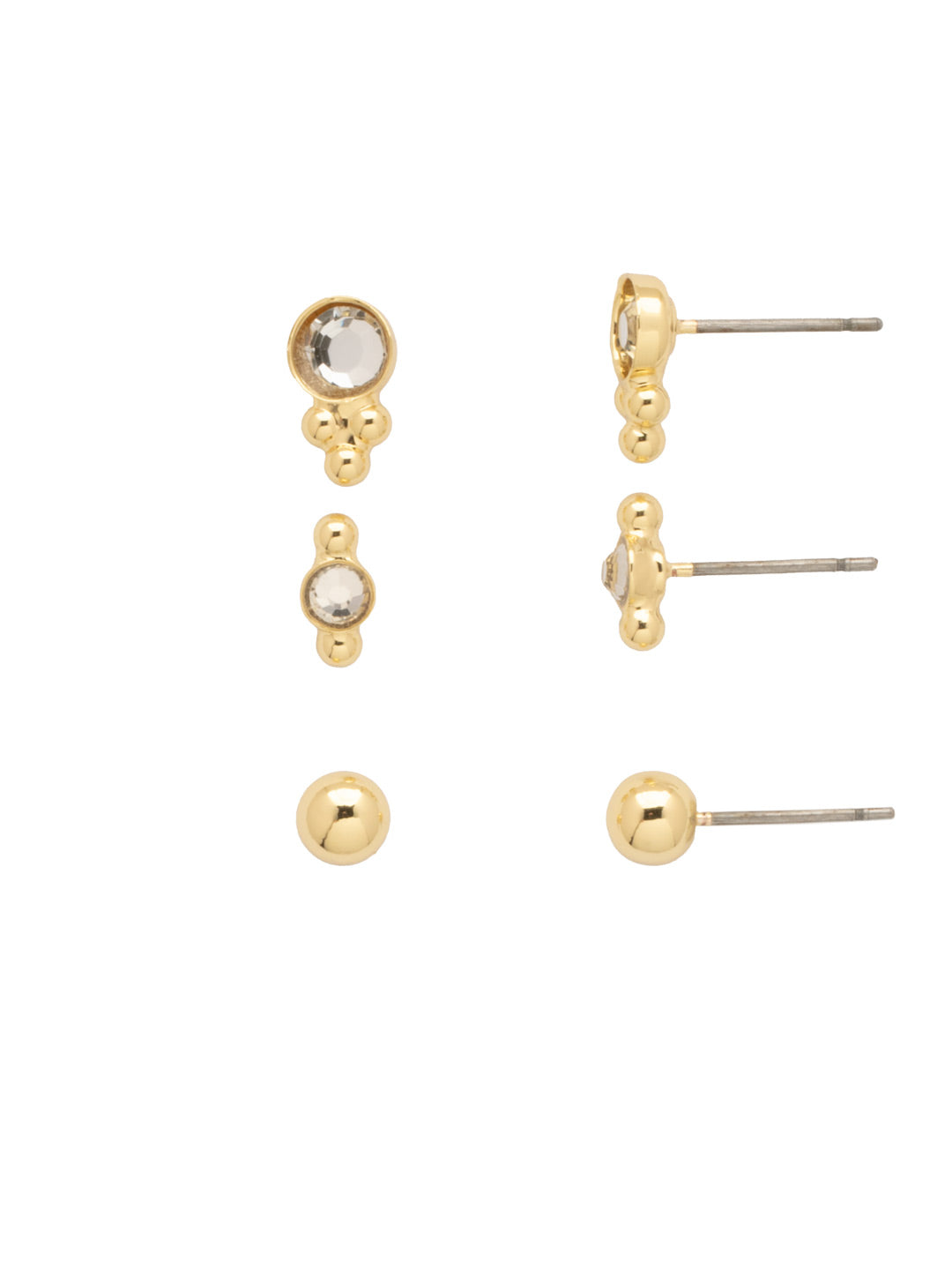 Trifecta Earring Gift Set - GDH6BGCRY - <p>The Trifecta Earring Gift Set is everything you could want - three sets of earrings that are sized perfectly to wear together! From Sorrelli's Crystal collection in our Bright Gold-tone finish.</p>