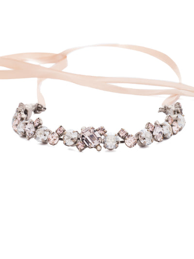 Kiara Headband Other Accessory - HDZ2ASSRO - <p>A headband engulfed in geometric shaped crystals comes together perfectly with a beautful ribbon. From Sorrelli's Soft Rose collection in our Antique Silver-tone finish.</p>