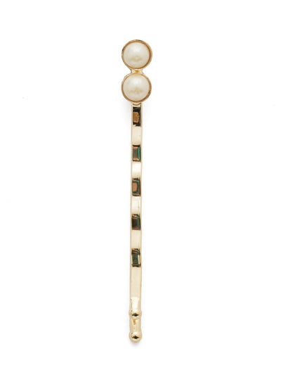 Johanna - HEE20BGMDP - <p>Less is more with the Johanna Hair Pin; two round pearls take center stage at the end of a simple pin From Sorrelli's Modern Pearl collection in our Bright Gold-tone finish.</p>