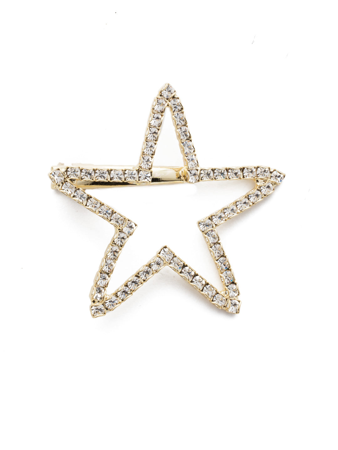 Starmont Barrette - HEE9BGCRY - <p>Shine bright with our Starmont Barrette- crystal rhinestone perfectly shaped into five point stars. From Sorrelli's Crystal collection in our Bright Gold-tone finish.</p>