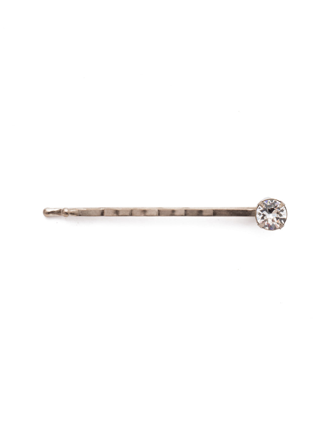 Single Crystal Hair Pin - HEP40ASCRY - <p>The Single Crystal Hair Pin features a single round cut crystal at the end of a classic and functional bobby pin, elevating your hairstyle. From Sorrelli's Crystal collection in our Antique Silver-tone finish.</p>