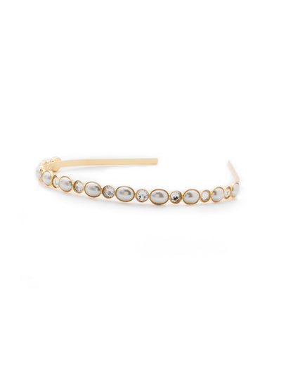 Ingrid Headband - HET2BGMDP - <p>Every headband needs a little sparkle. The Ingrid headband has the perfect amont of crystals and semi-precious stones. From Sorrelli's Modern Pearl collection in our Bright Gold-tone finish.</p>
