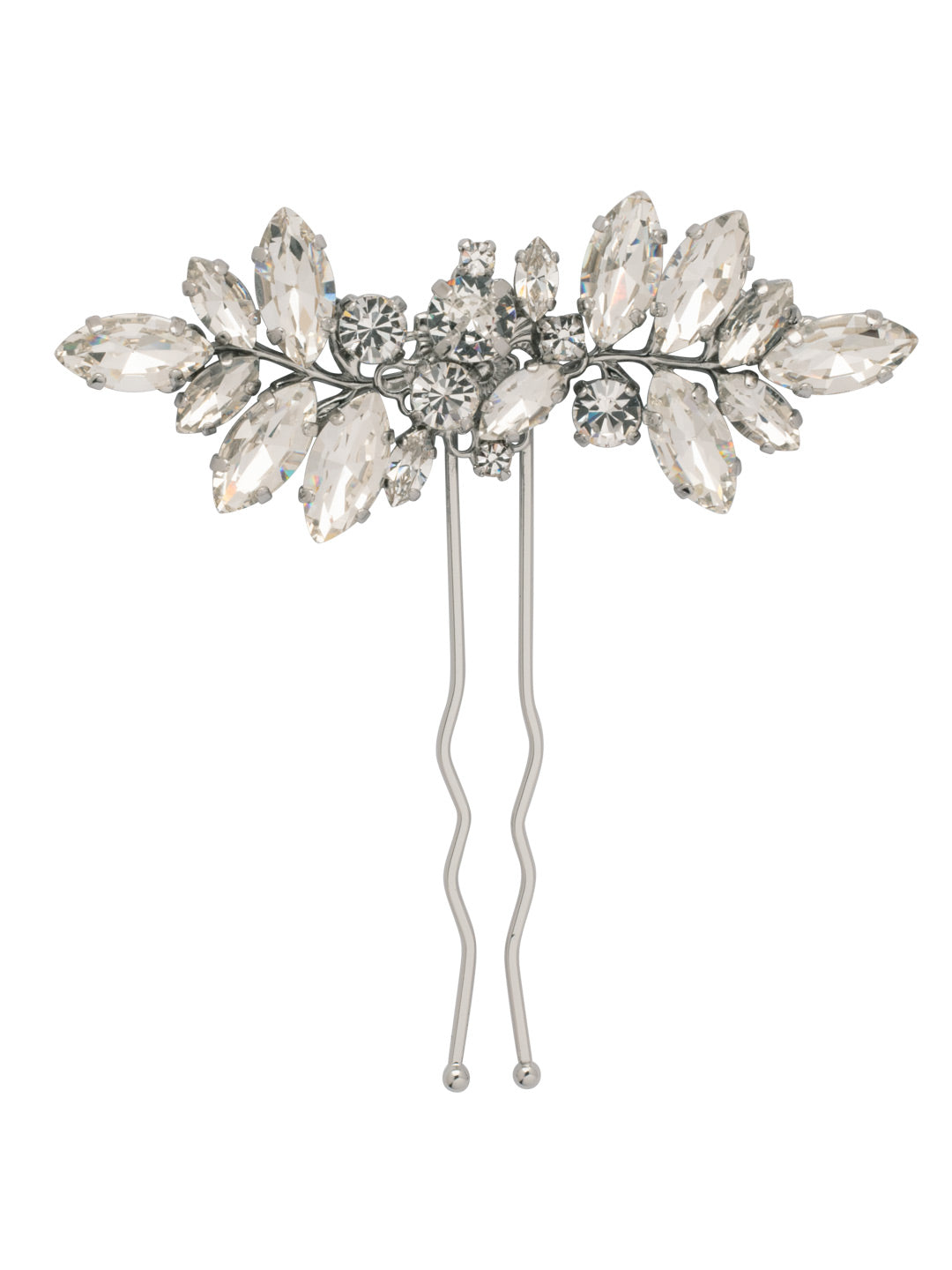 Tulip Hair Pin - HFH8PDCRY - <p>The Tulip Hair Pin features a sparkling assortment of round and navette cut crystals on a wire tooth hair comb. From Sorrelli's Crystal collection in our Palladium finish.</p>