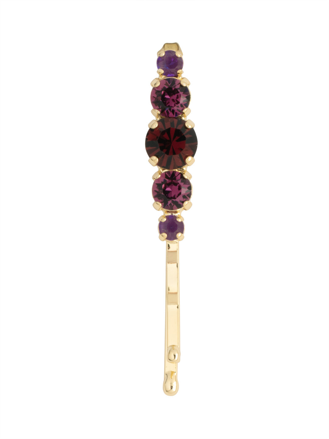 Jade Hair Pin - HFL4BGMRL - <p>The Jade Hair Pin features various-sized round cut crystals on a sturdy bobby pin. From Sorrelli's Merlot collection in our Bright Gold-tone finish.</p>