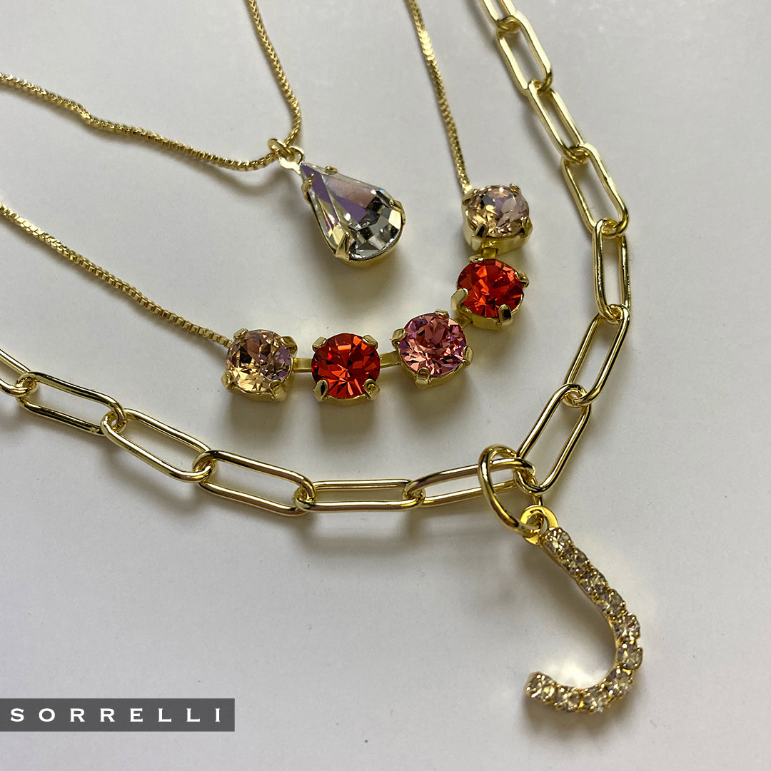 J Initial Paperclip Pendant Necklace - NFB10BGCRY