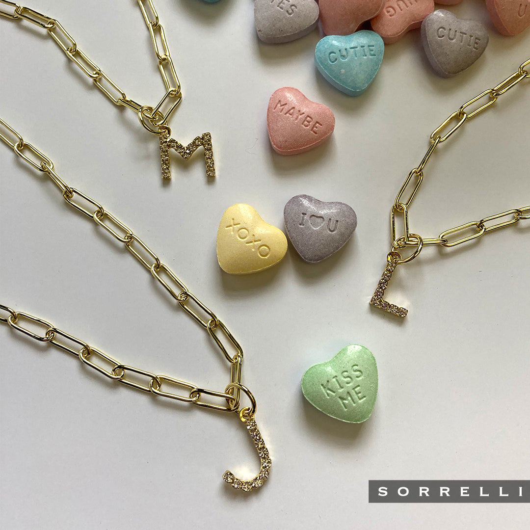 J Initial Paperclip Pendant Necklace - NFB10BGCRY