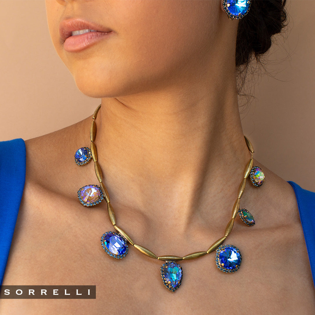 New Fashion Art Deco Drop Statement Necklace Cluster Blue Au at best price  in Jodhpur