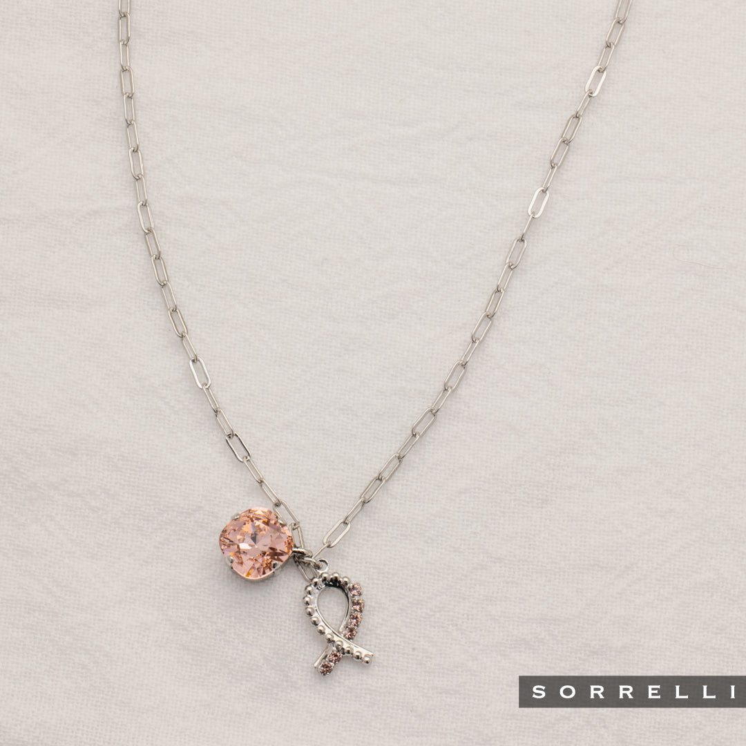 Crystal Ribbon Pendant Necklace - NEV201PDVIN