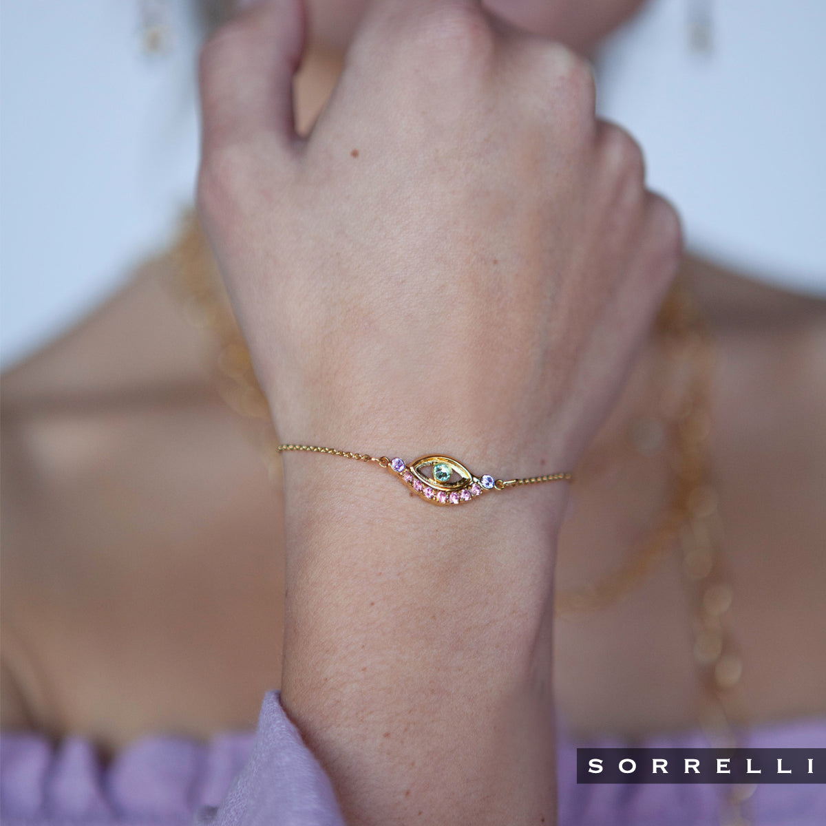 Mini Evil Eye Slider Bracelet - BEV6BGSPR