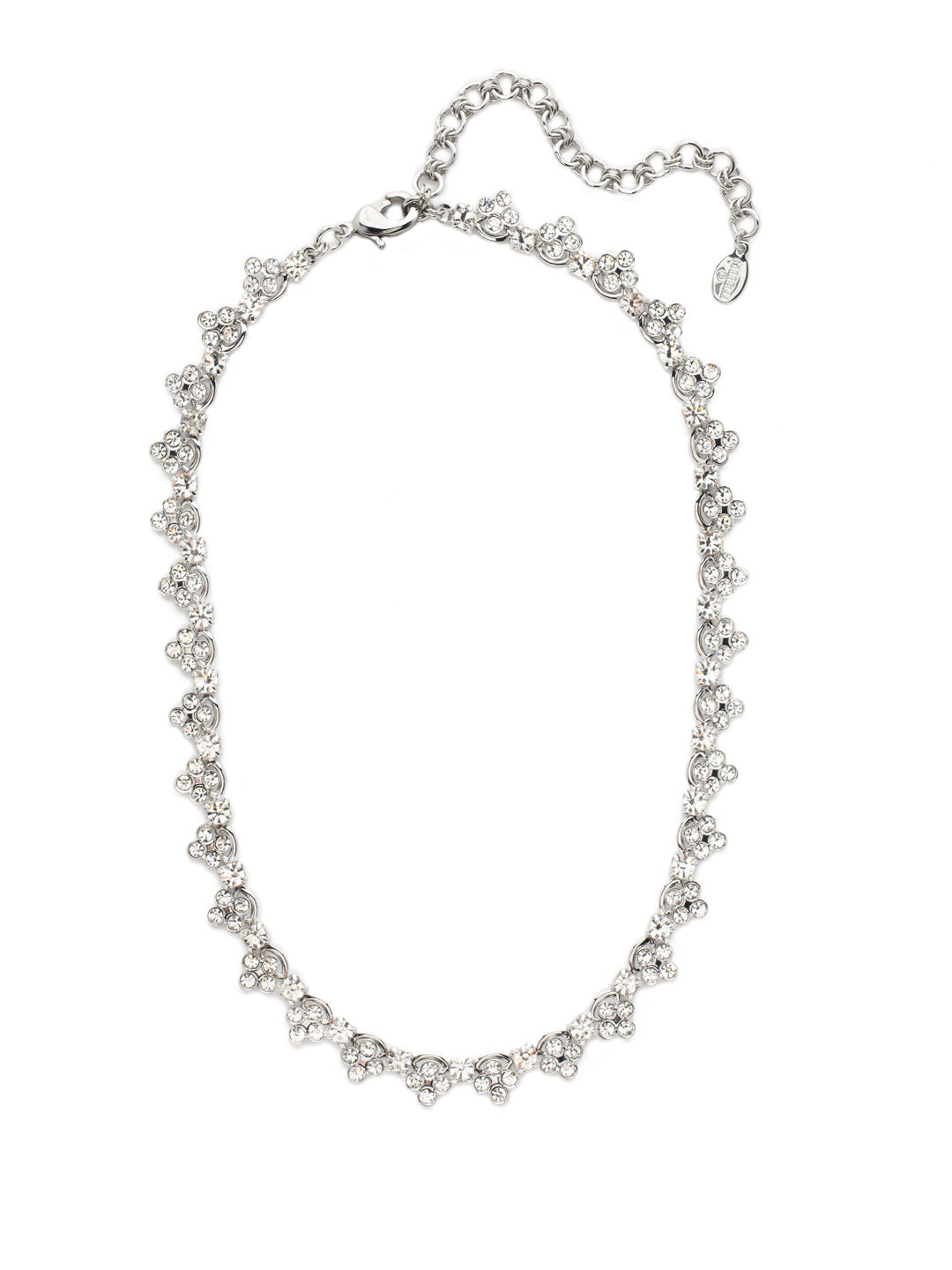 Luxe Lace Tennis Necklace - NAQ20PDCRY - <p>A tried and true classic! Our Luxe Lace Necklace features round crystals in a clover bezel, making it a Sorrelli must. From Sorrelli's Crystal collection in our Palladium finish.</p>