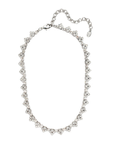 Luxe Lace Tennis Necklace - NAQ20PDCRY - <p>A tried and true classic! Our Luxe Lace Necklace features round crystals in a clover bezel, making it a Sorrelli must. From Sorrelli's Crystal collection in our Palladium finish.</p>