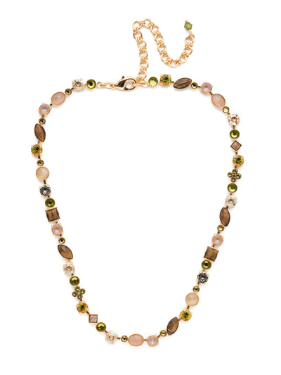 Classic Tee-Shirt Tennis Necklace - NAQ3BGCSM - Can't find anything to pair with your favorite tee? Look no further! Our Classic Tee-Shirt Necklace features multi-cut crystal and cabochon stones to give you the perfect casual sparkle. From Sorrelli's Cashmere collection in our Bright Gold-tone finish.