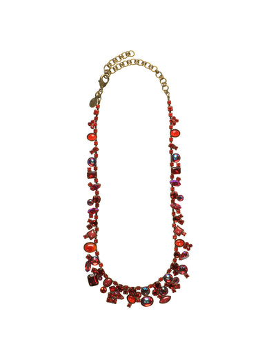 Colette Tennis Necklace - NAX8AGCB - classic necklace From Sorrelli's Cranberry collection in our Antique Gold-tone finish.