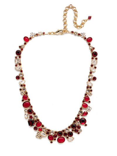 Colette Tennis Necklace - NAX8BGSRC - classic necklace From Sorrelli's Scarlet Champagne  collection in our Bright Gold-tone finish.
