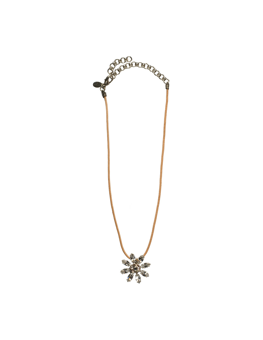 Medium Flower Pendant Necklace - NBF15ASSNB - <p>The flower shaped pendant is designed with a beautiful round crystal surronded by navette crystals. From Sorrelli's Snow Bunny collection in our Antique Silver-tone finish.</p>
