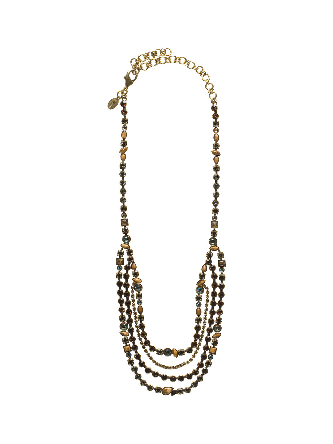 Odette Bib Necklace - NBJ42AGCN - A classic Sorrelli style to make a statement or wear everyday. From Sorrelli's City Neutral collection in our Antique Gold-tone finish.
