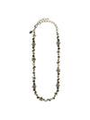 Classic Crystal and Opaque Stone Floral Tennis Necklace