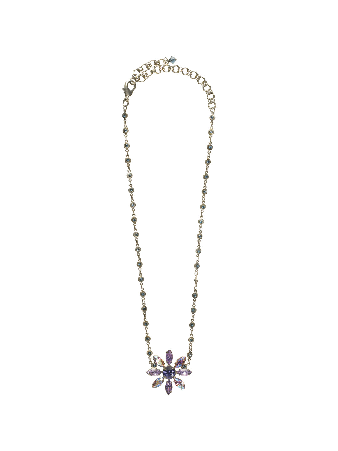 Petite Crystal Flower Pendant - NBP116ASHY - Sparkle in full bloom! This crystal flower pendant will add sparkle and radiance to your every day. From Sorrelli's Hydrangea collection in our Antique Silver-tone finish.