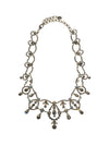 Scalloped Design Elegant Crystal Necklace