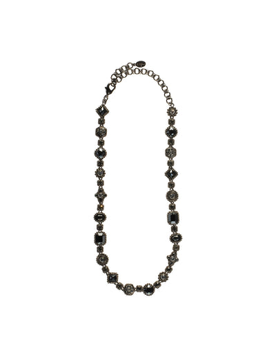Ornamental Crystal and Cabochon Necklace - NBW18GMMMO -  From Sorrelli's Midnight Moon collection in our Gun Metal finish.
