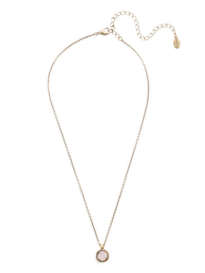 Simplicity Pendant Necklace - NBY38AGROW - <p>Perfect for any day! The Simplicity Pendant Necklace features a round cut crystal with vintage edging. From Sorrelli's Rose Water collection in our Antique Gold-tone finish.</p>