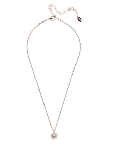 Simplicity Pendant Necklace - NBY38RHCRY - <p>Perfect for any day! The Simplicity Pendant Necklace features a round cut crystal with vintage edging. From Sorrelli's Crystal collection in our Palladium Silver-tone finish.</p>