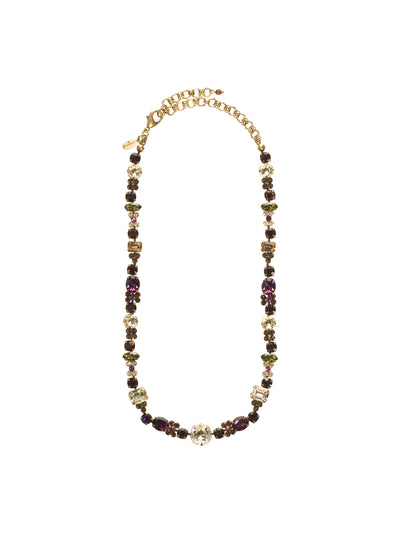 Classic Clover Necklace Tennis Necklace - NCD2AGTAP - This clover necklace will bring you lots of luck! Round and oval gems are intertwined with clover crystal clusters that make this classic necklace a go-to favorite. From Sorrelli's Tapestry collection in our Antique Gold-tone finish.