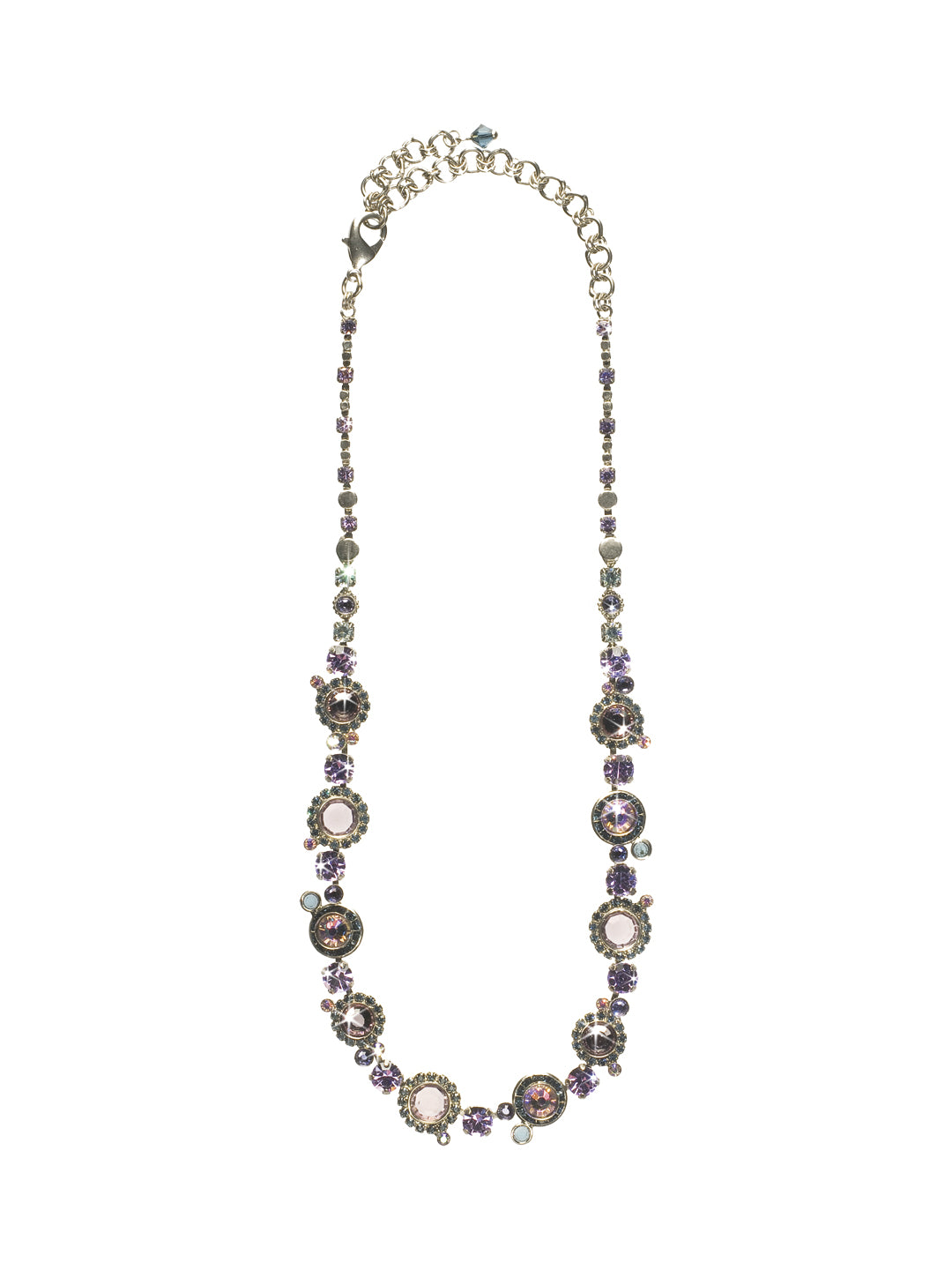 Break Out The Bubbly Line Necklace - NCE12ASHY - classic line necklace From Sorrelli's Hydrangea collection in our Antique Silver-tone finish.
