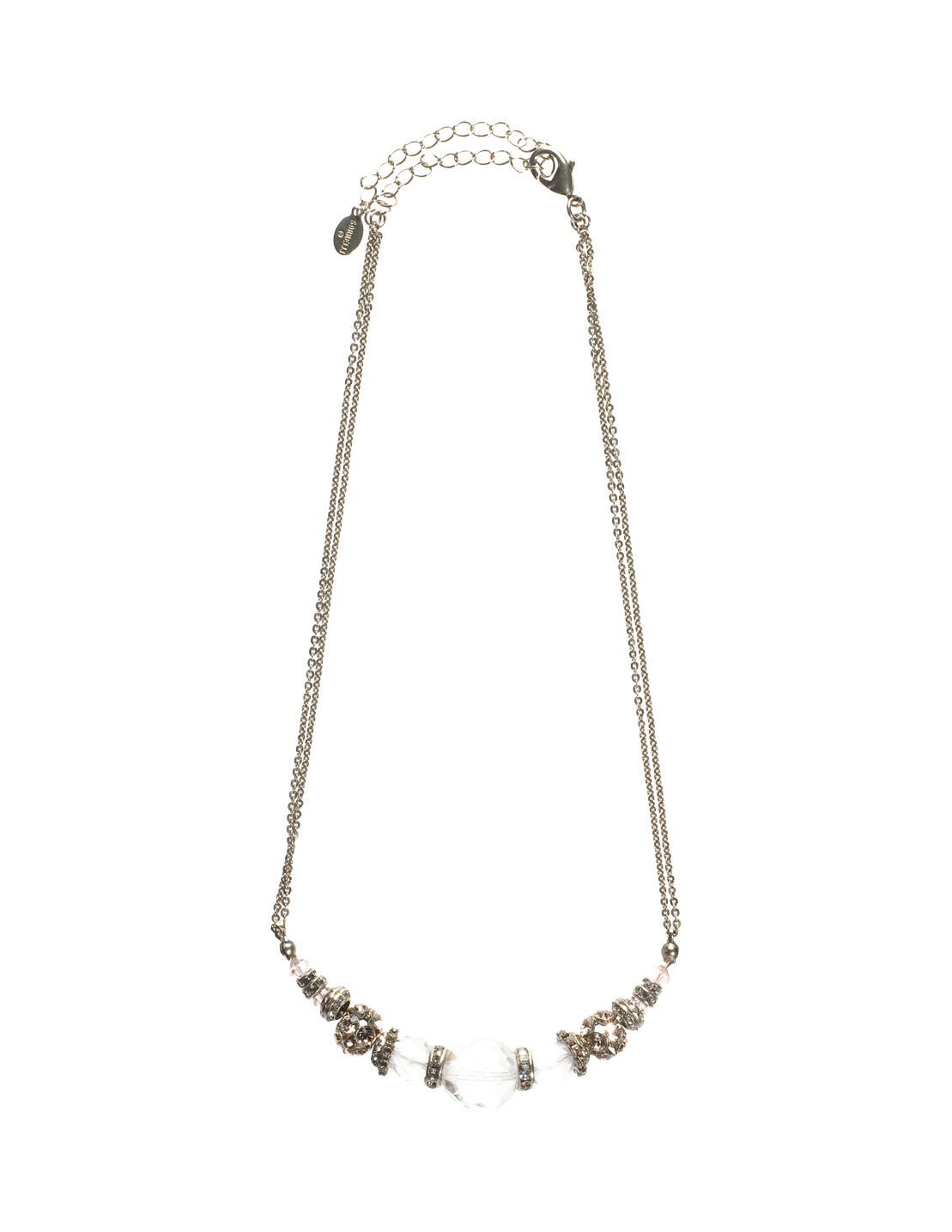 Crystal Beaded Chain Tennis Necklace - NCE5ASSNB - <p>The Crystal Beaded Chain has a beautiful row of crystals. Brings any look to sparkle with this necklace From Sorrelli's Snow Bunny collection in our Antique Silver-tone finish.</p>
