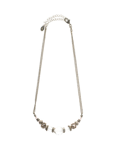 Crystal Beaded Chain Tennis Necklace - NCE5ASSNB - <p>The Crystal Beaded Chain has a beautiful row of crystals. Brings any look to sparkle with this necklace From Sorrelli's Snow Bunny collection in our Antique Silver-tone finish.</p>