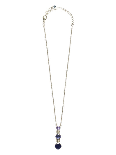 Three-Tiered Drop Crystal Pendant Necklace - NCF21ASHY - Cushion cut crystals stack beautifully when separated by delicate metal and crystal separators. The perfect pendant to layer with any amount of sparkle! From Sorrelli's Hydrangea collection in our Antique Silver-tone finish.