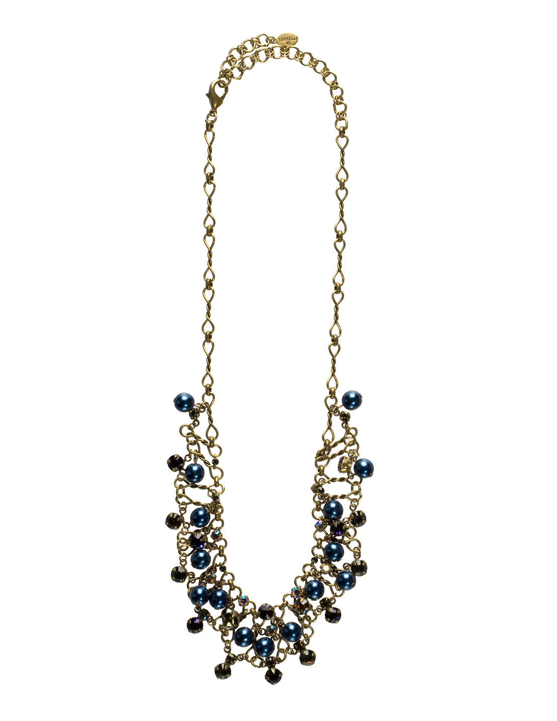 Clustered Crystal and Bead Tennis Necklace - NCF5AGAUS