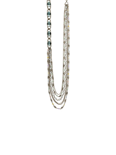 Layered Long-Strand and Crystal Necklace - NCG11ASRW - <p>Let us do the layering for you with this asymmetrical long-strand. From Sorrelli's Running Water collection in our Antique Silver-tone finish.</p>