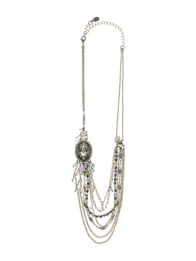 Boho Layered Necklace - NCG12ASWBR -  From Sorrelli's White Bridal collection in our Antique Silver-tone finish.