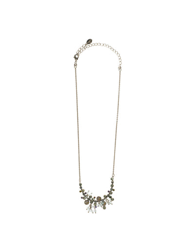 Dainty Crystal Cluster Necklace - NCG18ASRW - <p>From Sorrelli's Running Water collection in our Antique Silver-tone finish.</p>