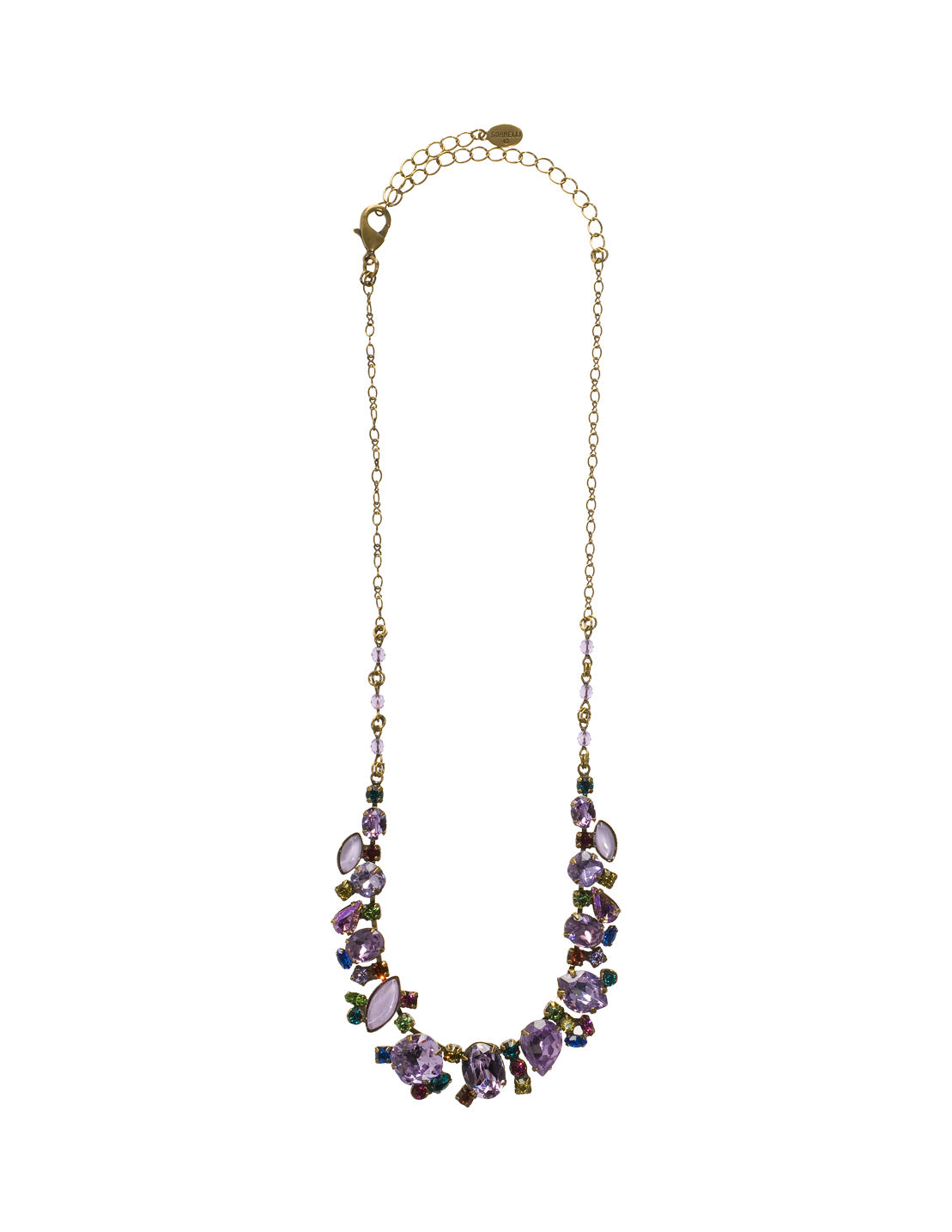Multi-Cut Crystal Necklace Tennis Necklace - NCG20AGHAR - An absolute statement piece. Can be worn alone or with crystal drop earrings for the ultimate glow. From Sorrelli's Harmony collection in our Antique Gold-tone finish.