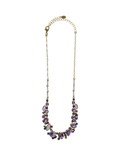 Multi-Cut Crystal Necklace Tennis Necklace - NCG20AGHAR - An absolute statement piece. Can be worn alone or with crystal drop earrings for the ultimate glow. From Sorrelli's Harmony collection in our Antique Gold-tone finish.