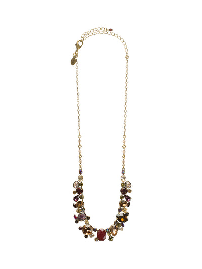 Multi-Cut Crystal Necklace Tennis Necklace - NCG20AGTAP - An absolute statement piece. Can be worn alone or with crystal drop earrings for the ultimate glow. From Sorrelli's Tapestry collection in our Antique Gold-tone finish.