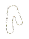 Crystal and Chain Linked Long Strand Necklace Long Necklace