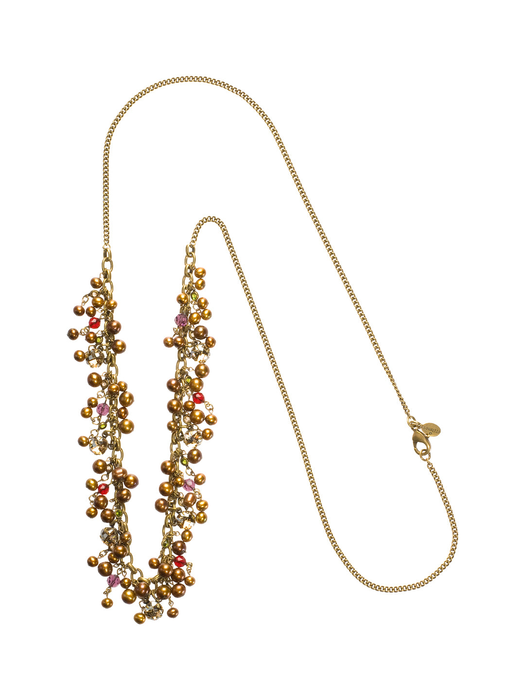 Clustered Crystal and Pearl Necklace - NCJ13AGTAP