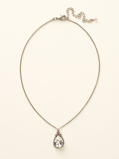 Sweet Sparkle Pendant Necklace - NCM19ASCRR - <p>This dazzling pendant uses minimalism to maximize the glam for any outfit. Featuring a teardrop crystal surrounded by a row of round gemstones, this pendant is sure to sparkle on any occasion. From Sorrelli's Crystal Rose collection in our Antique Silver-tone finish.</p>