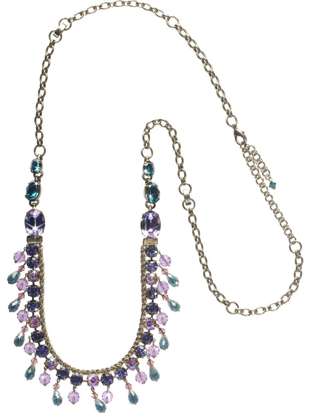 Never Too Much Shine Necklace - NCM3ASHY - Like having two necklaces in one! This unique necklace is convertible so that you can style it short or wear it as a long strand. Featuring gorgeous cut crystals tastefully hung on a metallic rope chain, this piece will be your new style staple. From Sorrelli's Hydrangea collection in our Antique Silver-tone finish.