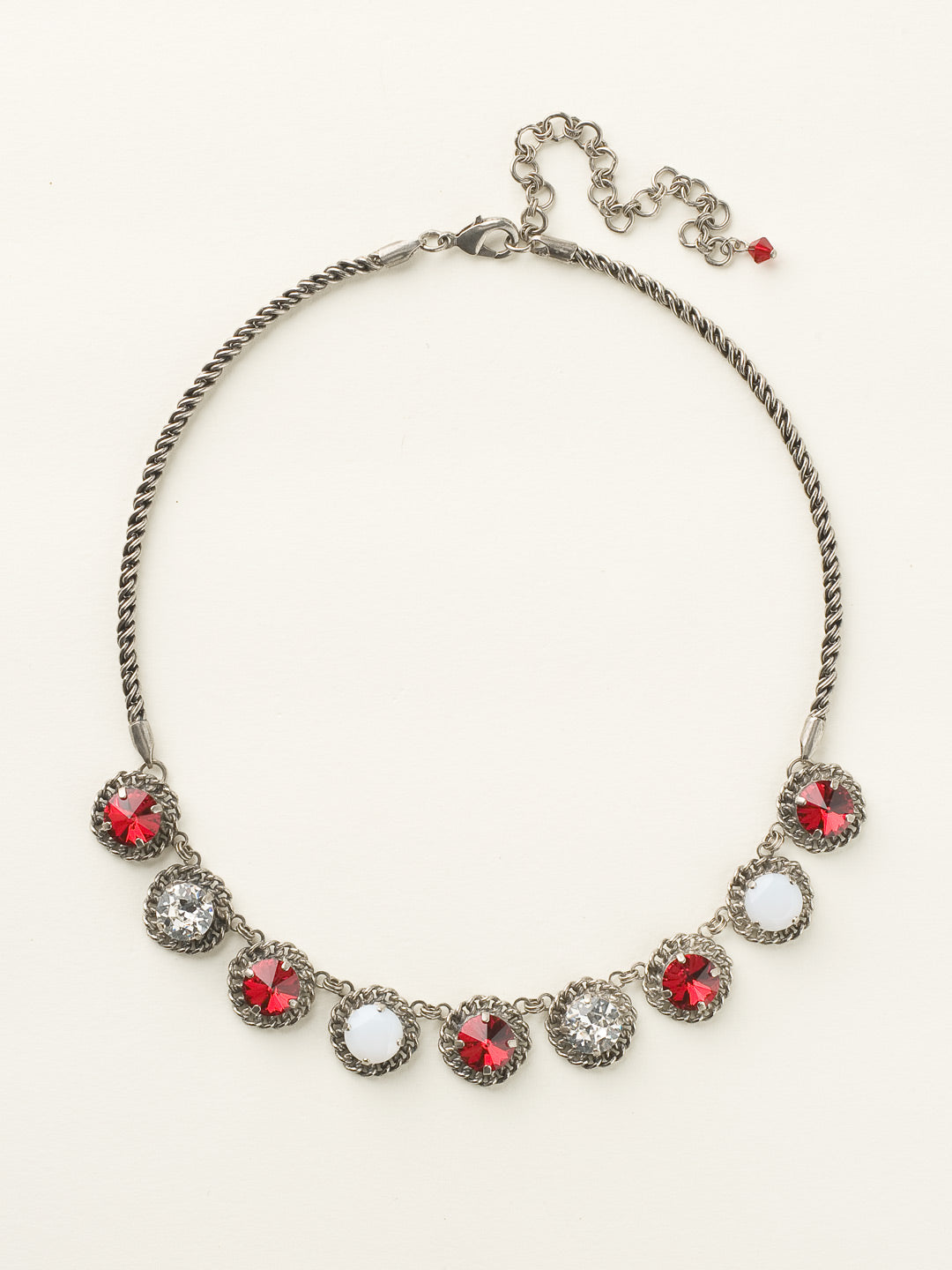 Roped In Statement Necklace - NCN1ASCP - One strand and you'll be roped in. Go back to the basics with this necklace of crystals, in a vintage inspired setting that will add glamour to any look.