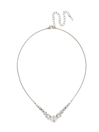 London Tennis Necklace - NCQ14ASCRY - <p>A long, simple chain paired with gorgeous round stones is exactly what every girl needs to dress things up. This round stone necklace is perfect for layering, or to just wear alone. Let the simple sparkle take over. From Sorrelli's Crystal collection in our Antique Silver-tone finish.</p>