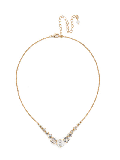 London Tennis Necklace - NCQ14BGCRY - <p>A long, simple chain paired with gorgeous round stones is exactly what every girl needs to dress things up. This round stone necklace is perfect for layering, or to just wear alone. Let the simple sparkle take over. From Sorrelli's Crystal collection in our Bright Gold-tone finish.</p>